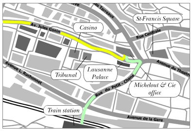 Detailed map of Lausanne